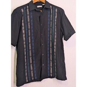 Cafe Luna Island Style Lounge Short Sleeve Button Shirt Mens Size M Medium (823m